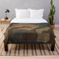 Splintertarn Pattern Plush Blanket featuring German WWII Oak Leaf Camouflage Design