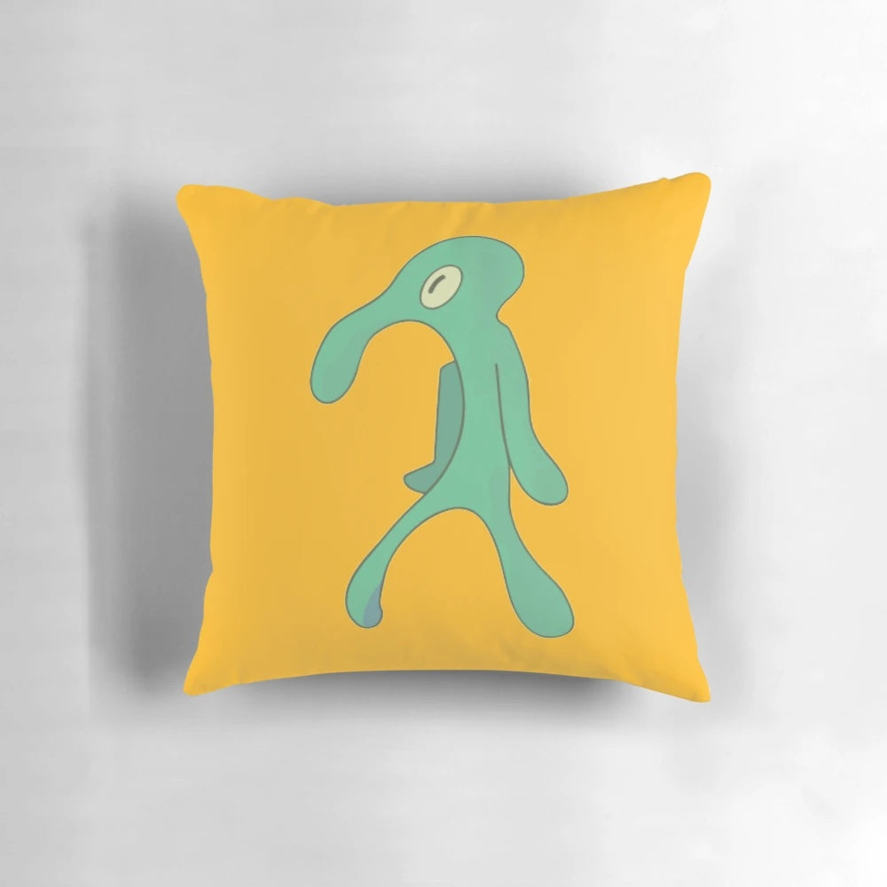Transparent spongebob-themed bold and brash aesthetic pillow