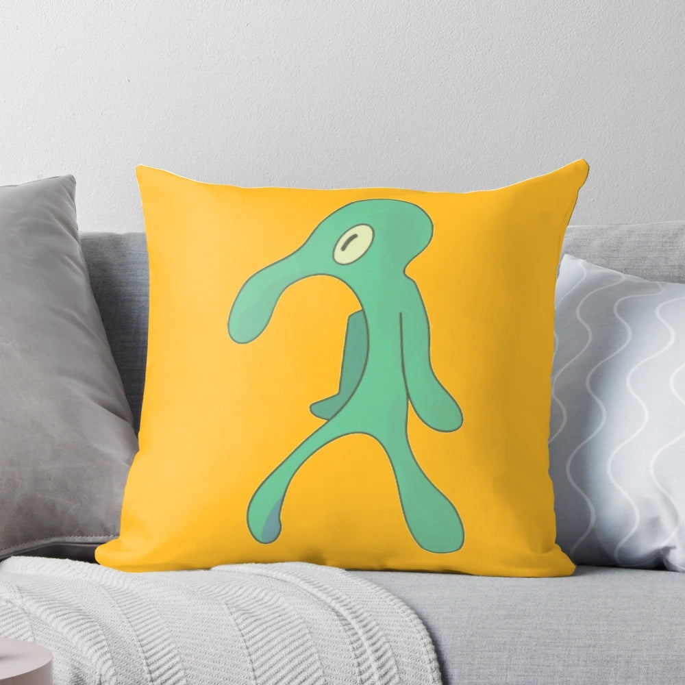 Transparent spongebob-themed bold and brash aesthetic pillow