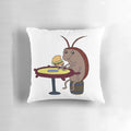 Colorful SpongeBob Squarepants-themed pillow with a cockroach eating a Krabby Patty