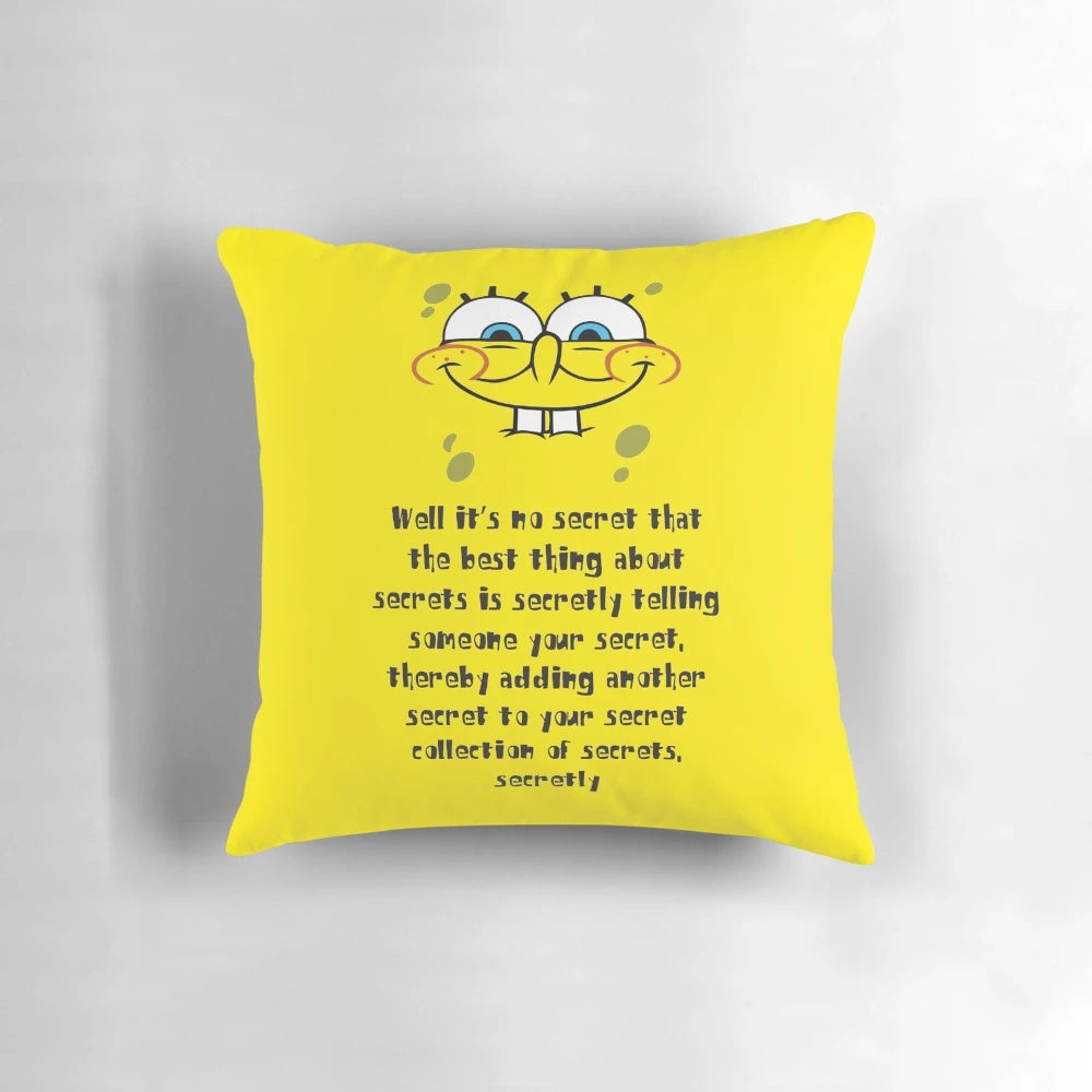 Spongebob Squarepants plush pillow with colorful cartoon characters
