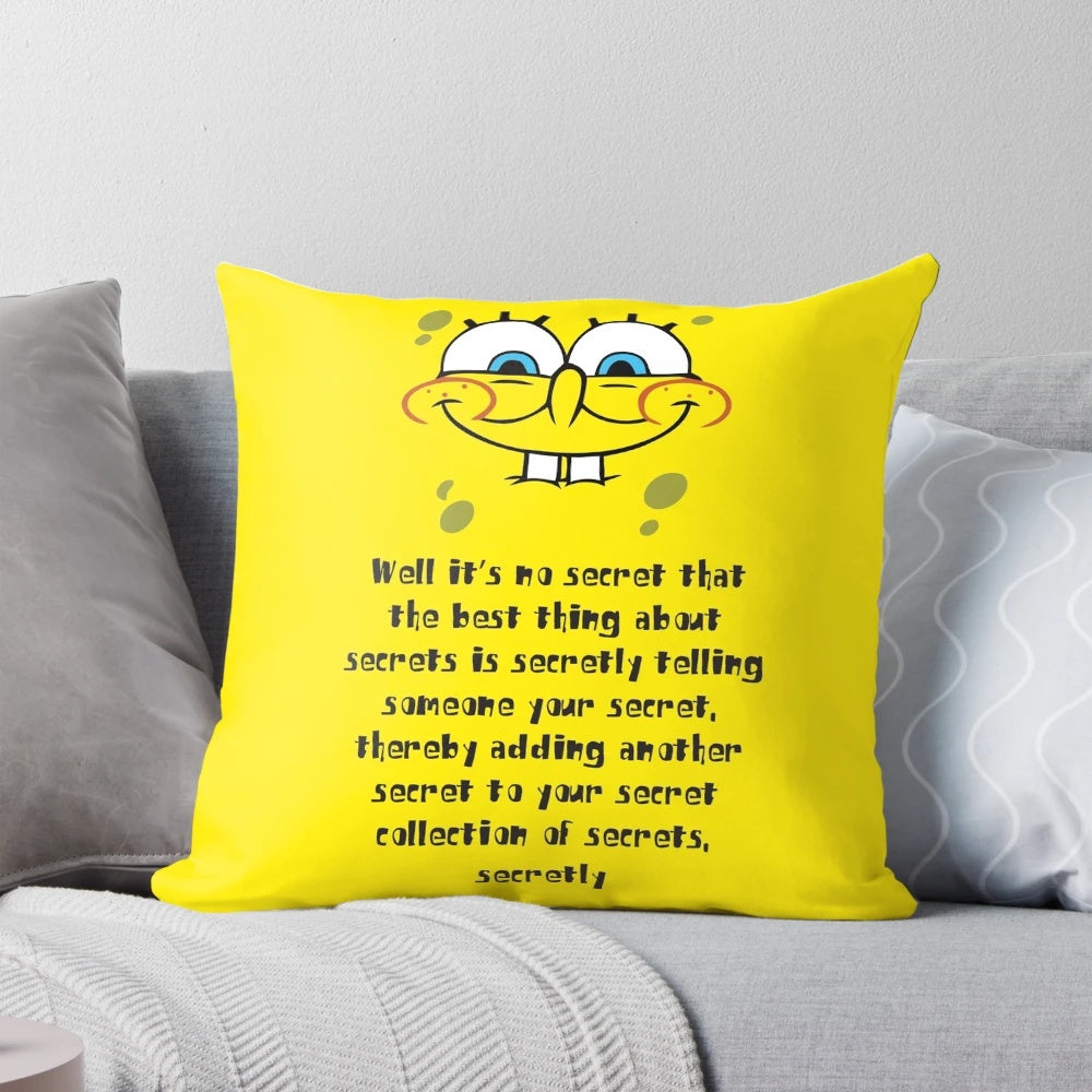 Spongebob Squarepants plush pillow with colorful cartoon characters