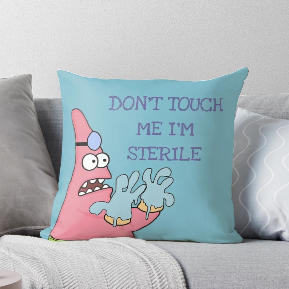 Plush white pillow featuring a quote from Patrick Star of Spongebob Squarepants
