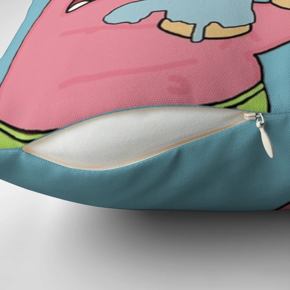 Plush white pillow featuring a quote from Patrick Star of Spongebob Squarepants
