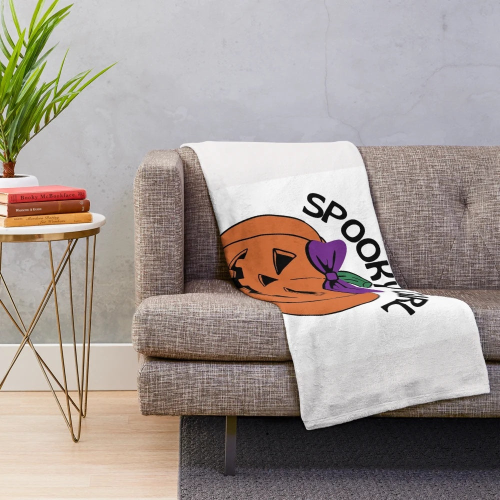Spooky girl halloween design plush blanket