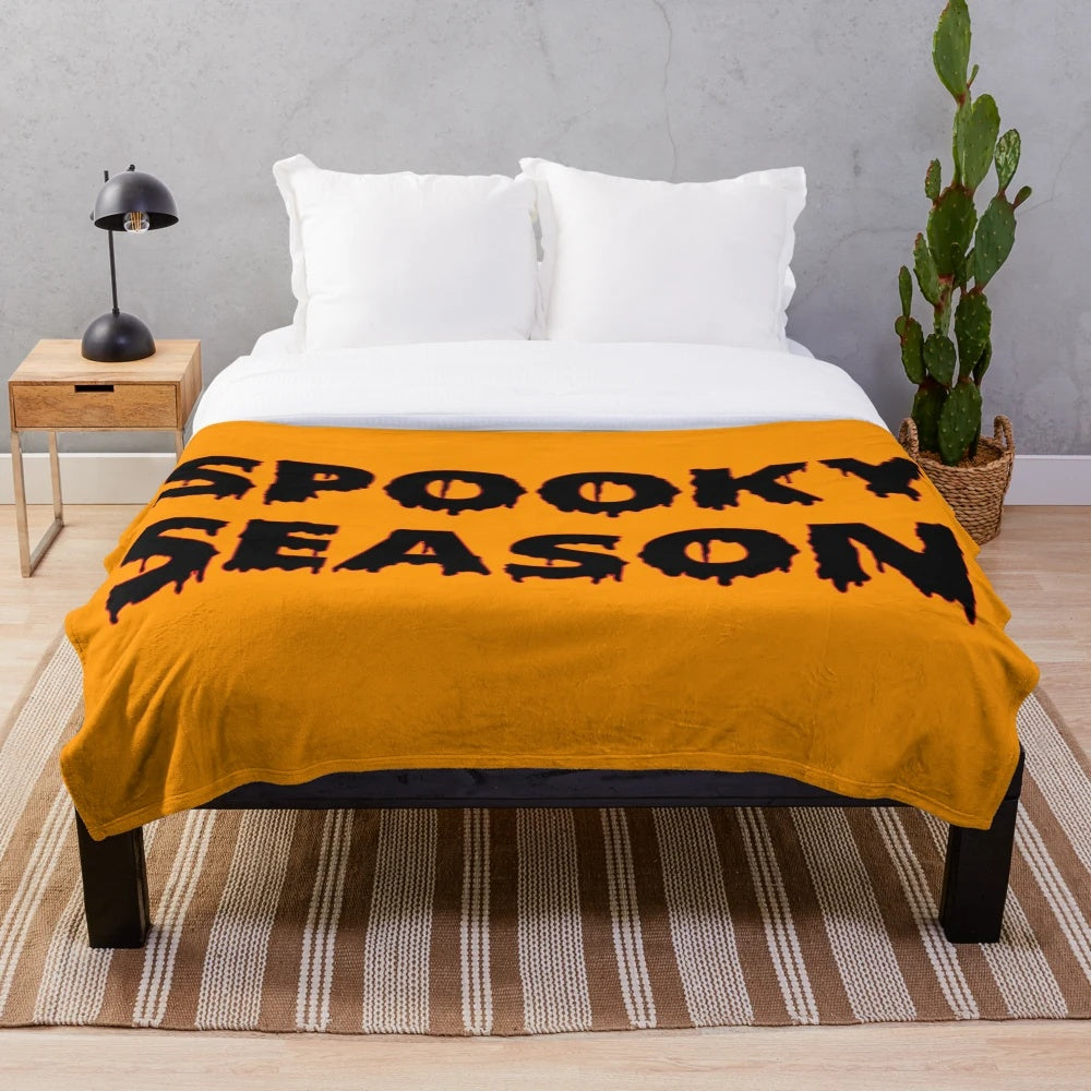 Spooky season plush blanket with blood drip design