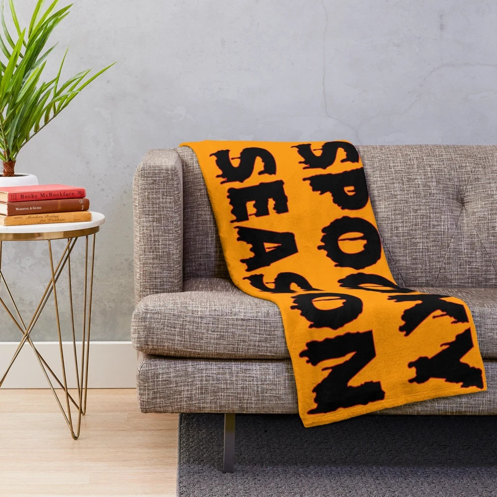 Spooky season plush blanket with blood drip design