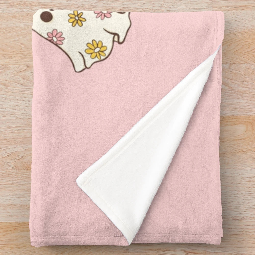 Soft and cozy plush blanket with spooky Halloween-themed design