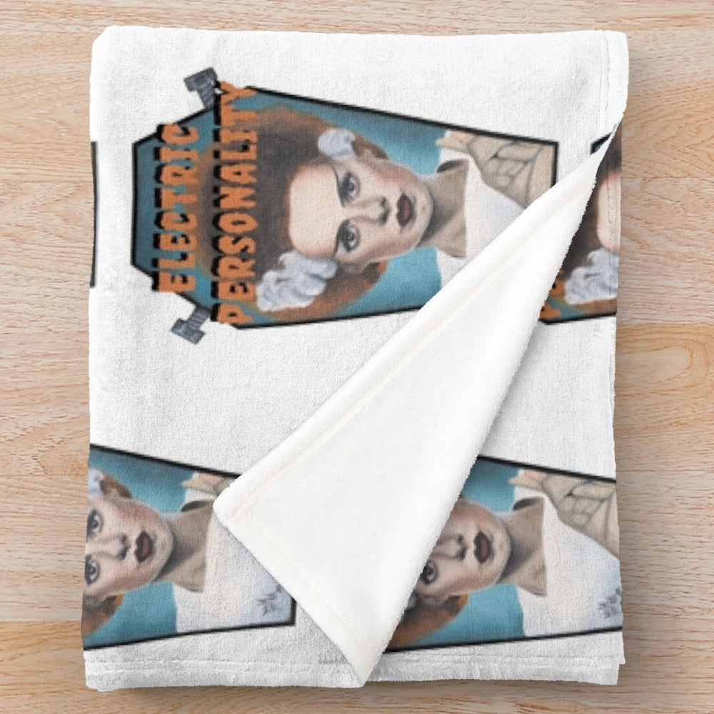 Plush blanket featuring the iconic Bride of Frankenstein character
