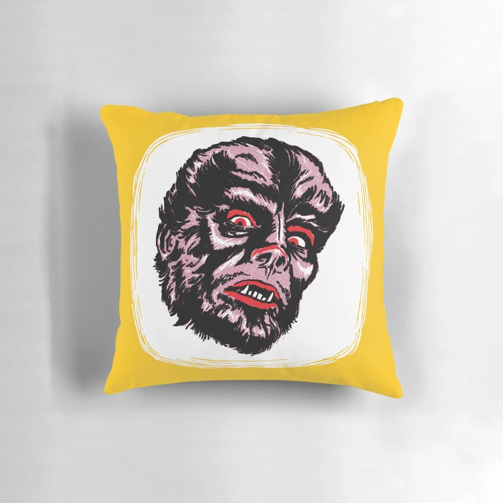 The Wolfman" Pillow with Fierce Werewolf Design