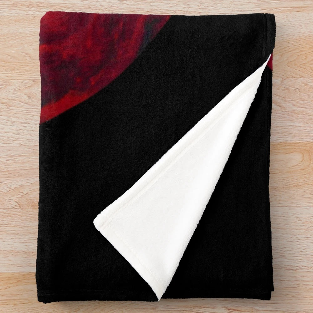 Addams Family inspired plush blanket with Wednesday Addams gothic and horror design