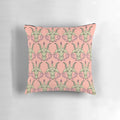 Creepy yet stylish pink baphomet damask throw pillow for modern occult-inspired home decor