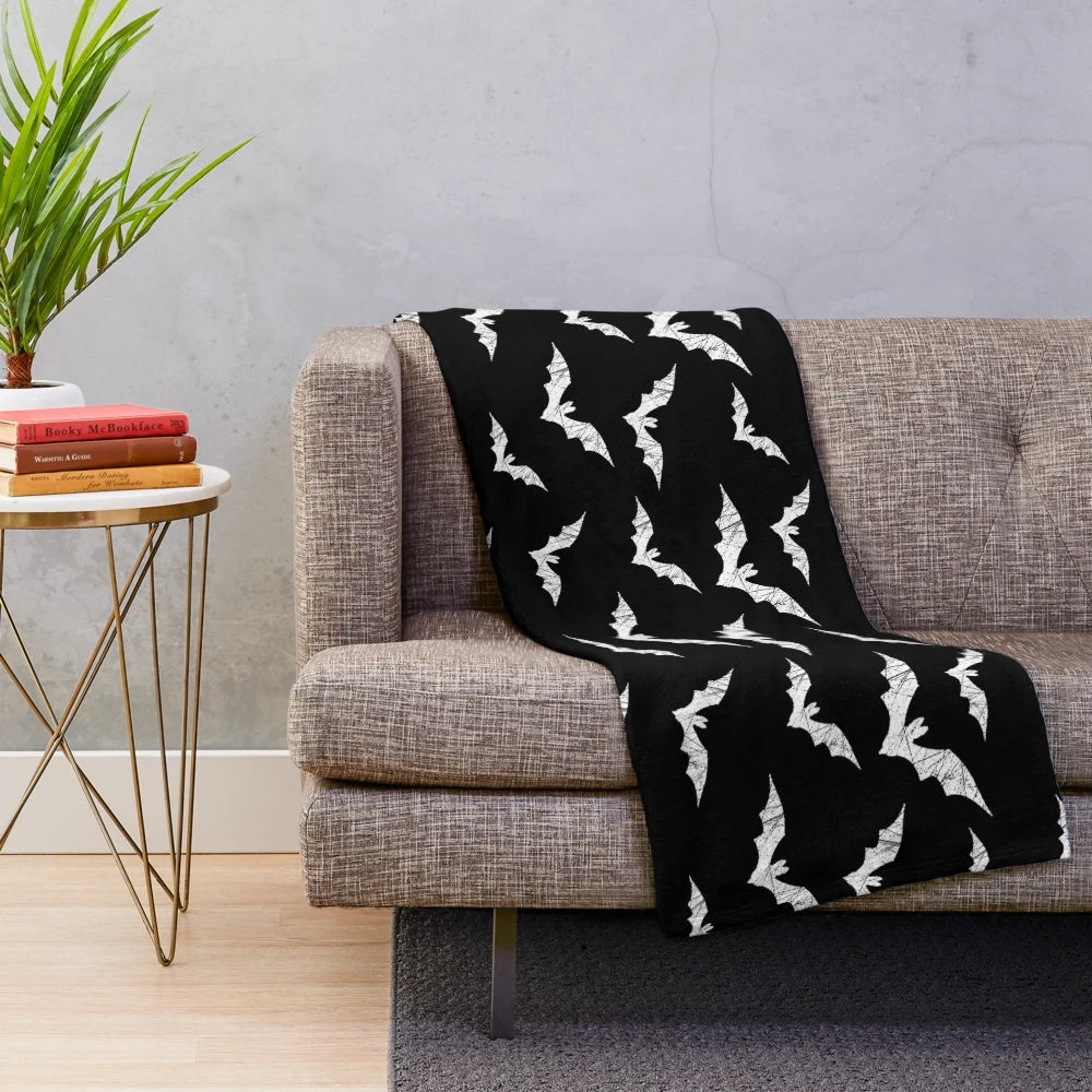 Bats pattern plush blanket with gothic and creepy design