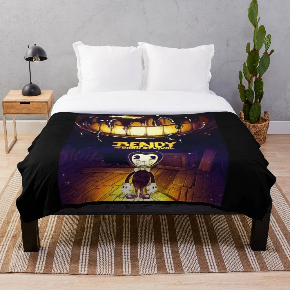 Bendy and the Dark Revival inspired plush blanket