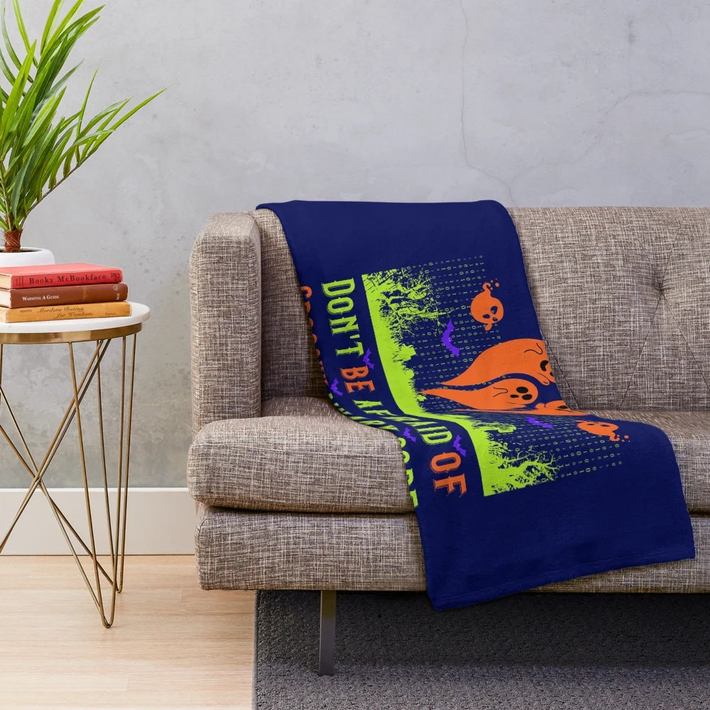 Spooky binary code plush blanket for computer programmers