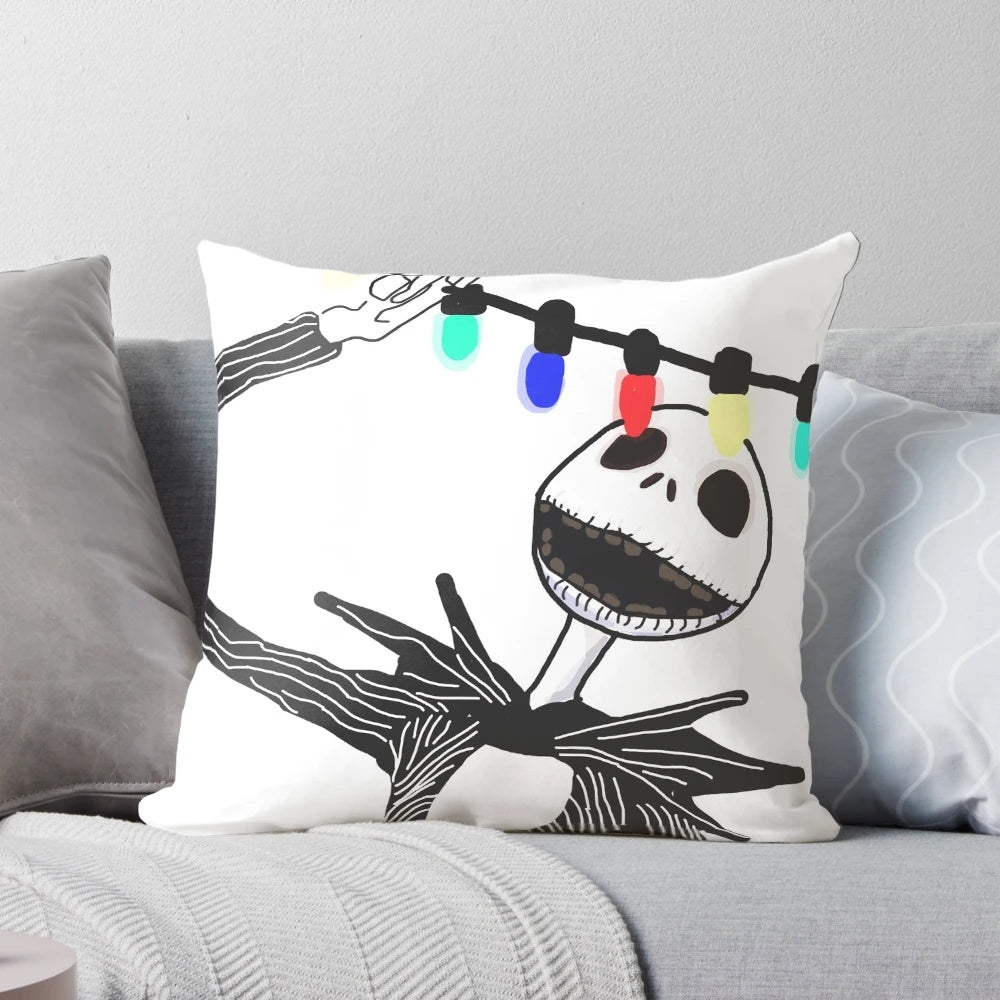 Nightmare Before Christmas inspired decorative throw pillow featuring Jack Skellington