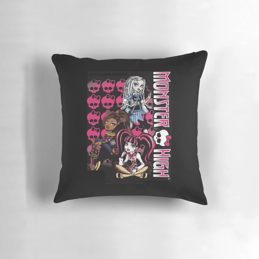 Soft, plush Monster High pillow with spooky and cute character graphics