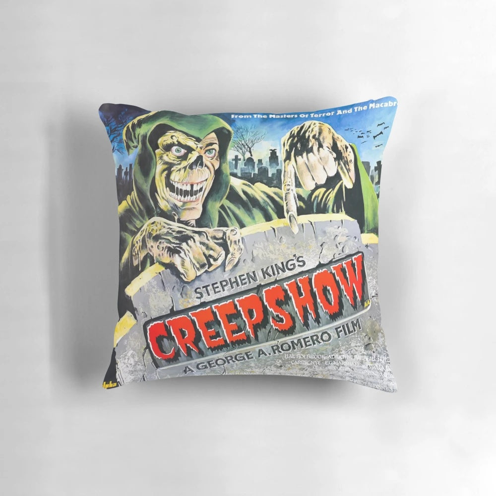 Creepshow horror-themed decorative pillow with iconic imagery from the classic Stephen King and George A. Romero movie franchise
