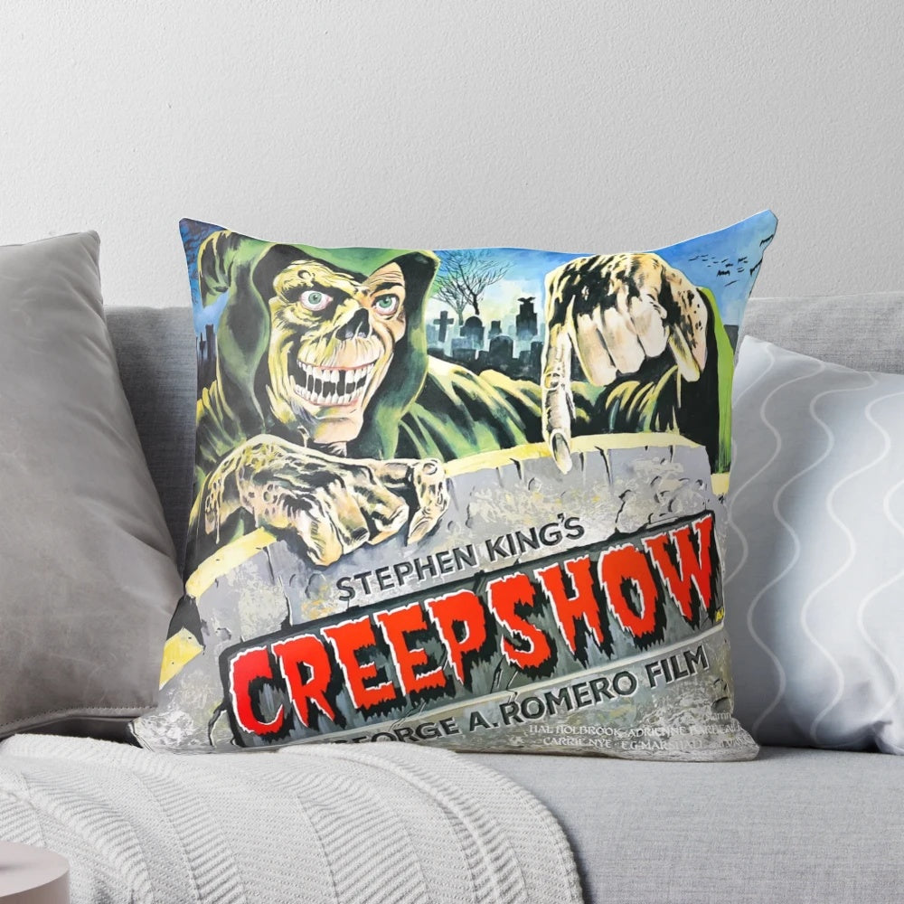 Creepshow horror-themed decorative pillow with iconic imagery from the classic Stephen King and George A. Romero movie franchise