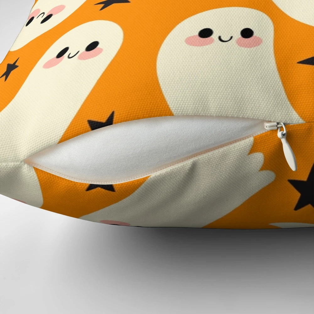 Cute and spooky ghosts decorative pillow for Halloween