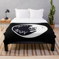 Cozy Dead Moon-themed plush blanket with moon skull design