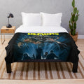 Plush blanket featuring a demons horror movie poster design