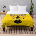 Spooky doctor plush blanket in a costume design