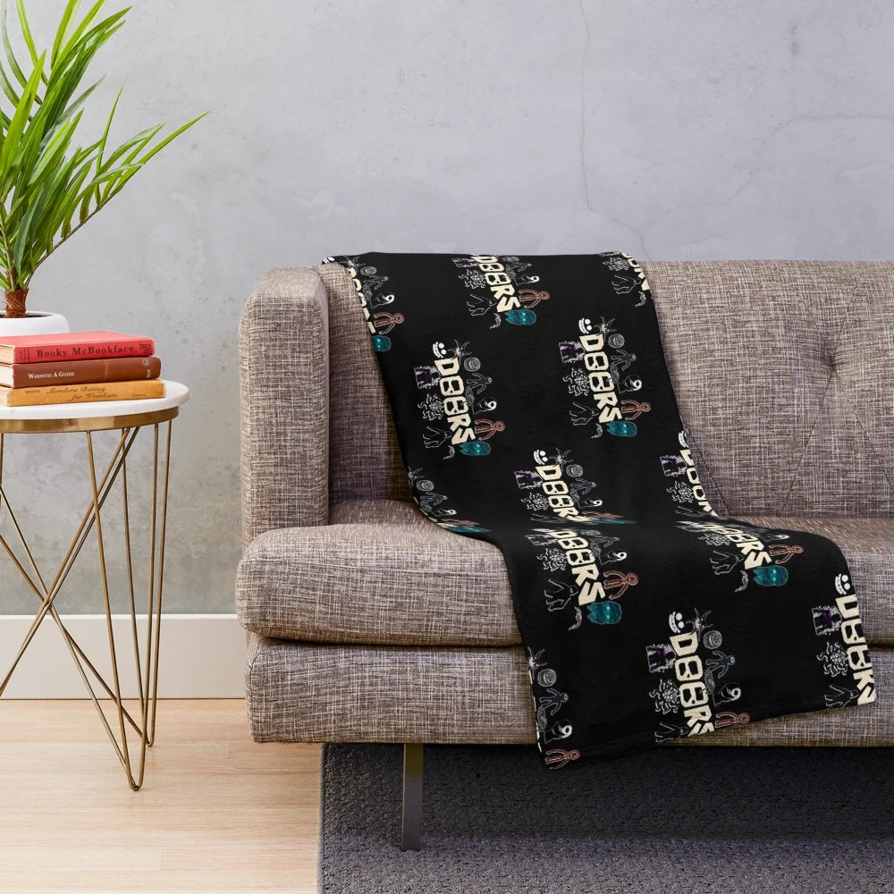 Doors horror game inspired monster plush blanket