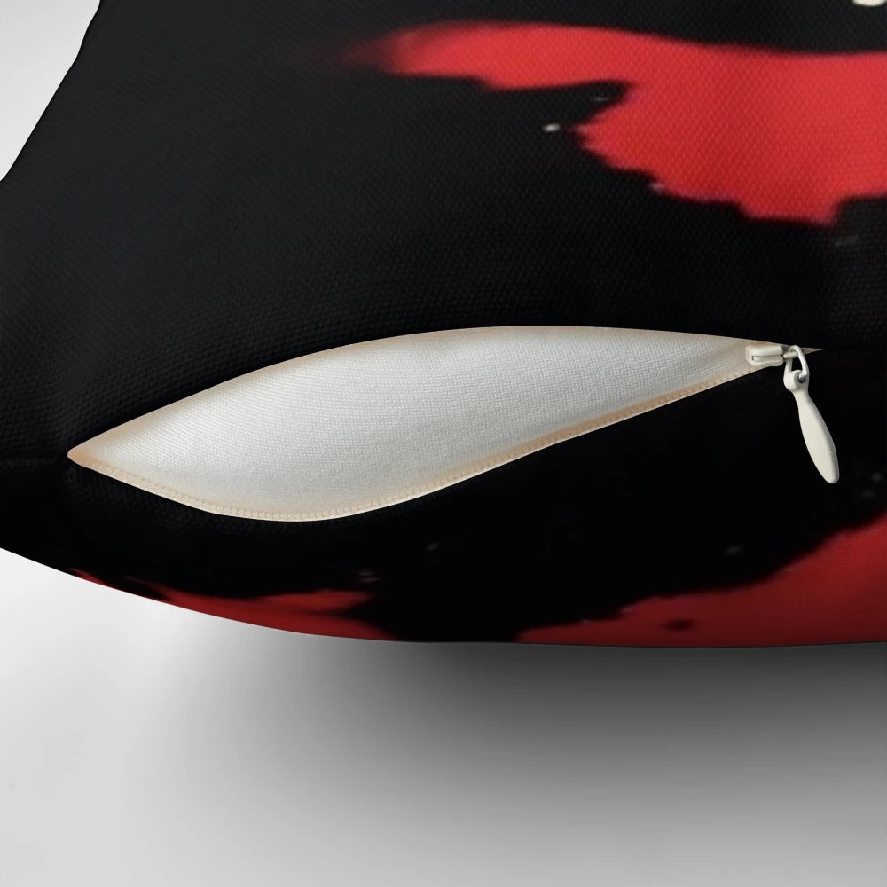 Friday the 13th themed pillow with a dark, ominous design