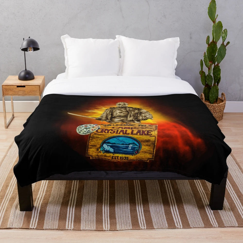 Friday the 13th-inspired plush blanket featuring Jason Voorhees