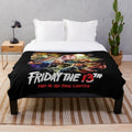 Friday the 13th-inspired plush blanket with Jason Voorhees imagery