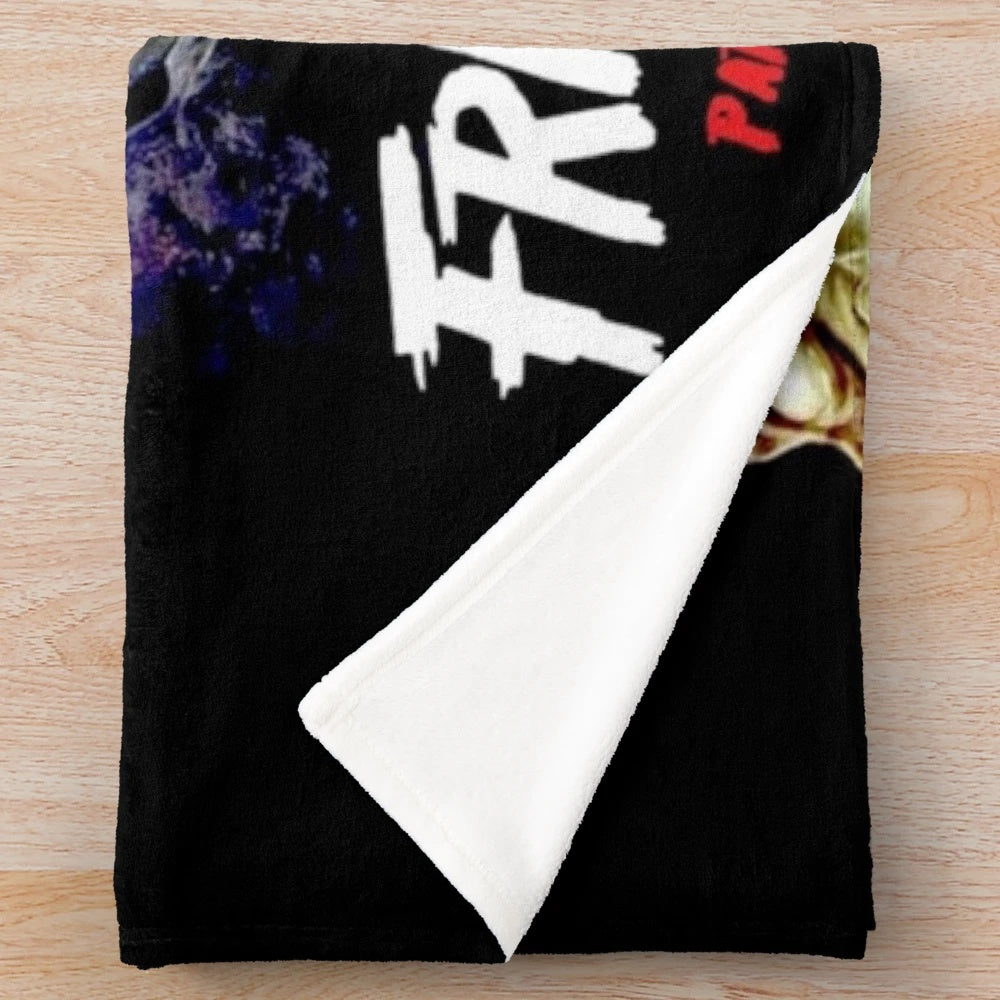 Friday the 13th-inspired plush blanket with Jason Voorhees imagery