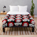 Plush horror movie-themed blanket with spooky characters