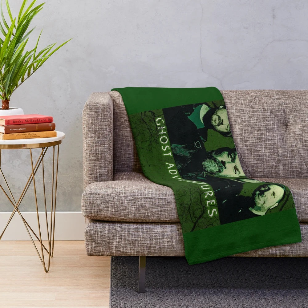 Ghost Adventures inspired plush blanket with paranormal investigation theme