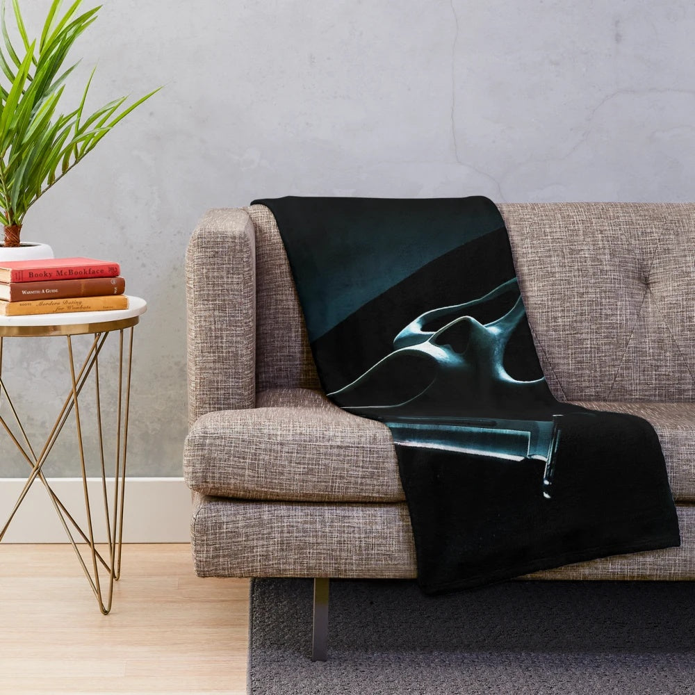 Ghost Face Plush Blanket featuring Scream-inspired graffiti art