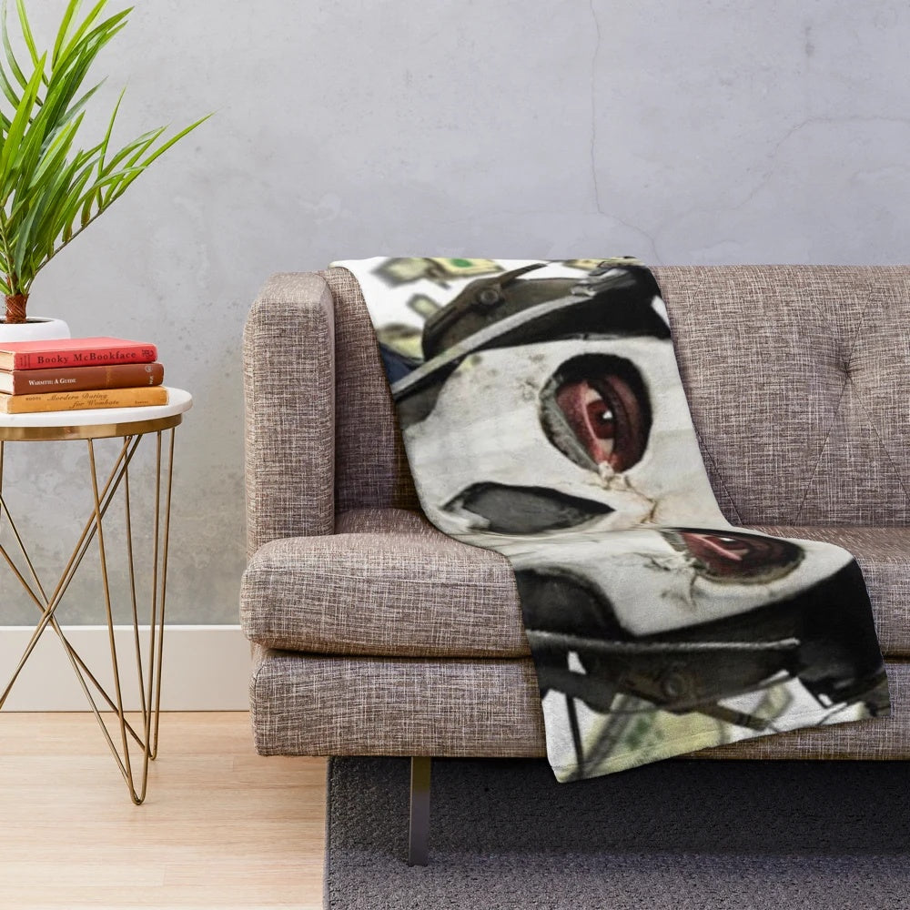 Soft and cozy plush blanket featuring a ghost design, perfect for COD MW2 enthusiasts