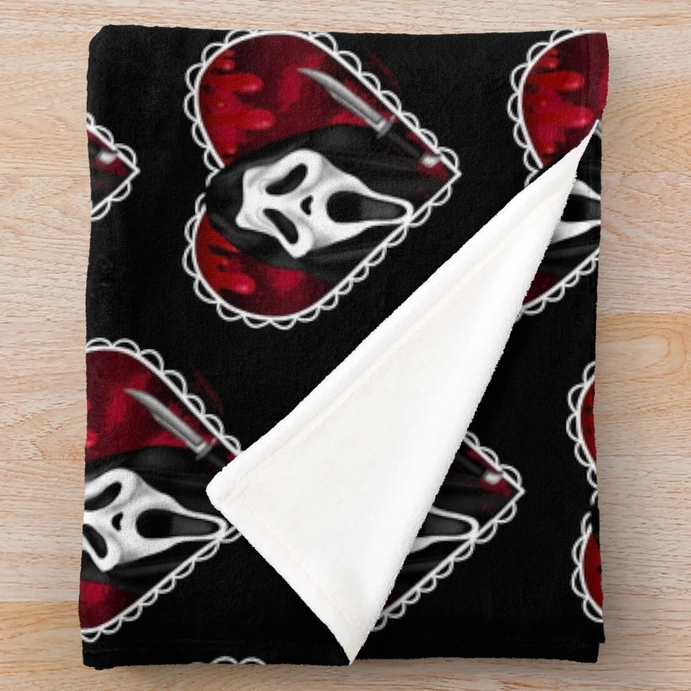 Ghostface Heart Plush Blanket