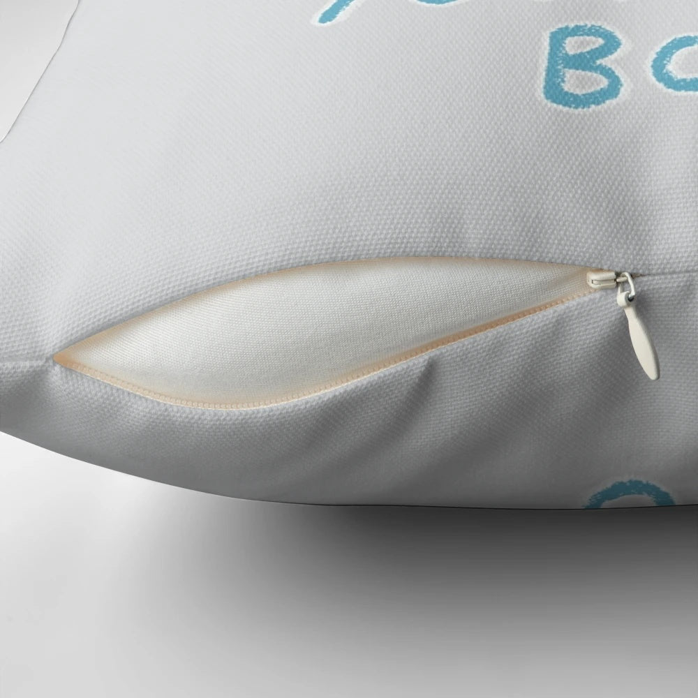 Soft, plush pillow with a spooky love design featuring ghosts and hearts