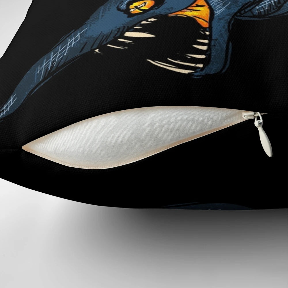 Spooky and realistic-looking goblin shark plush pillow for Halloween and horror-themed home decor.