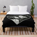 Frankenstein and Bride Goth Emo Heart Plush Blanket