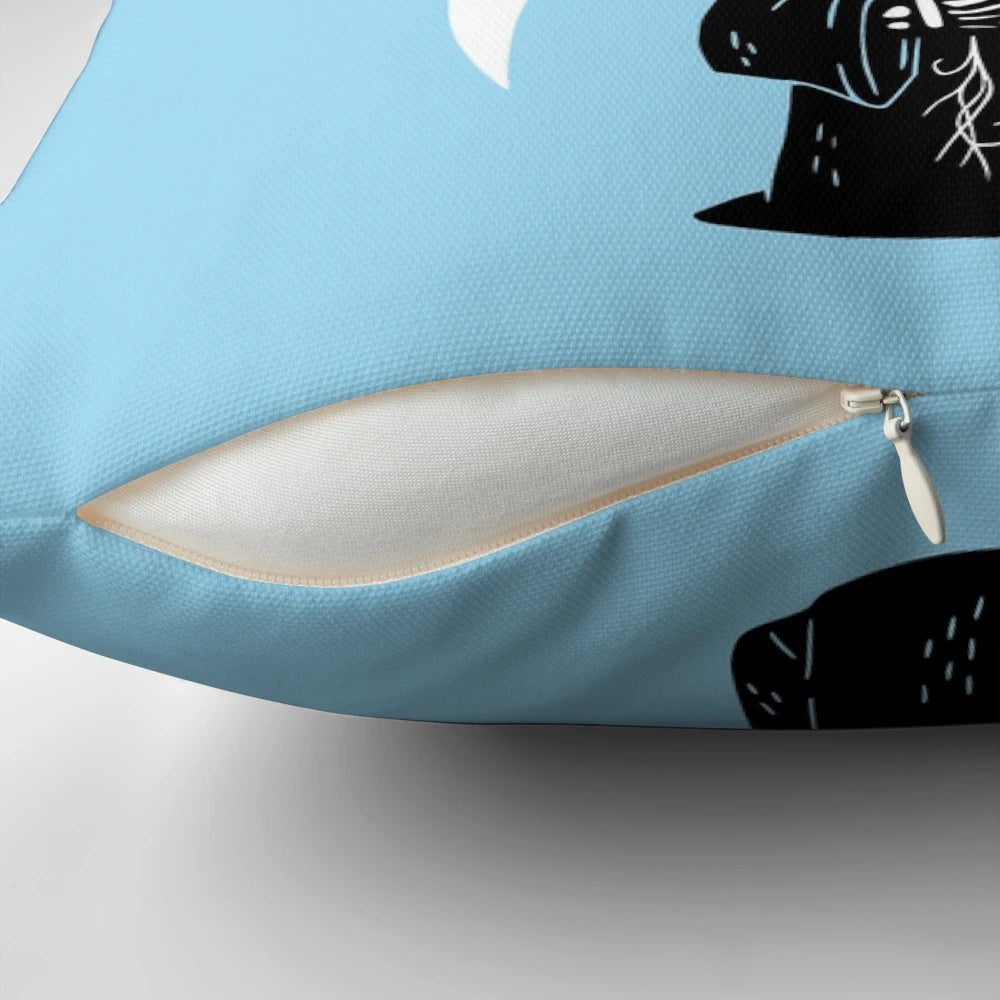 Spooky grim reaper skull pillow with balloons, perfect for Halloween home decor