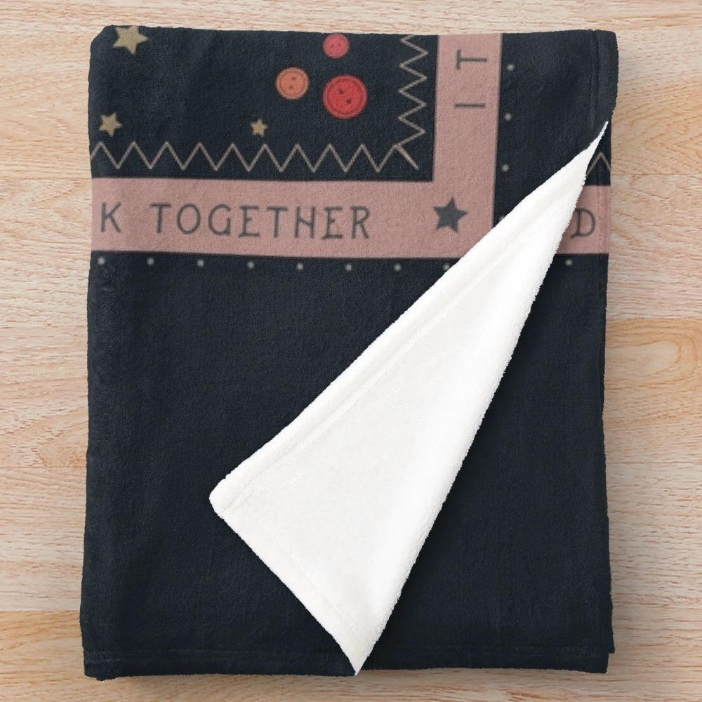 Plush blanket featuring haunted house design inspired by the Netflix series The Haunting of Hill House