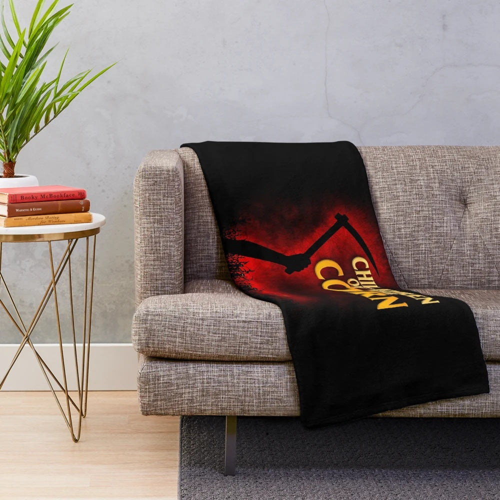 Children of the Corn inspired plush blanket with corn field design