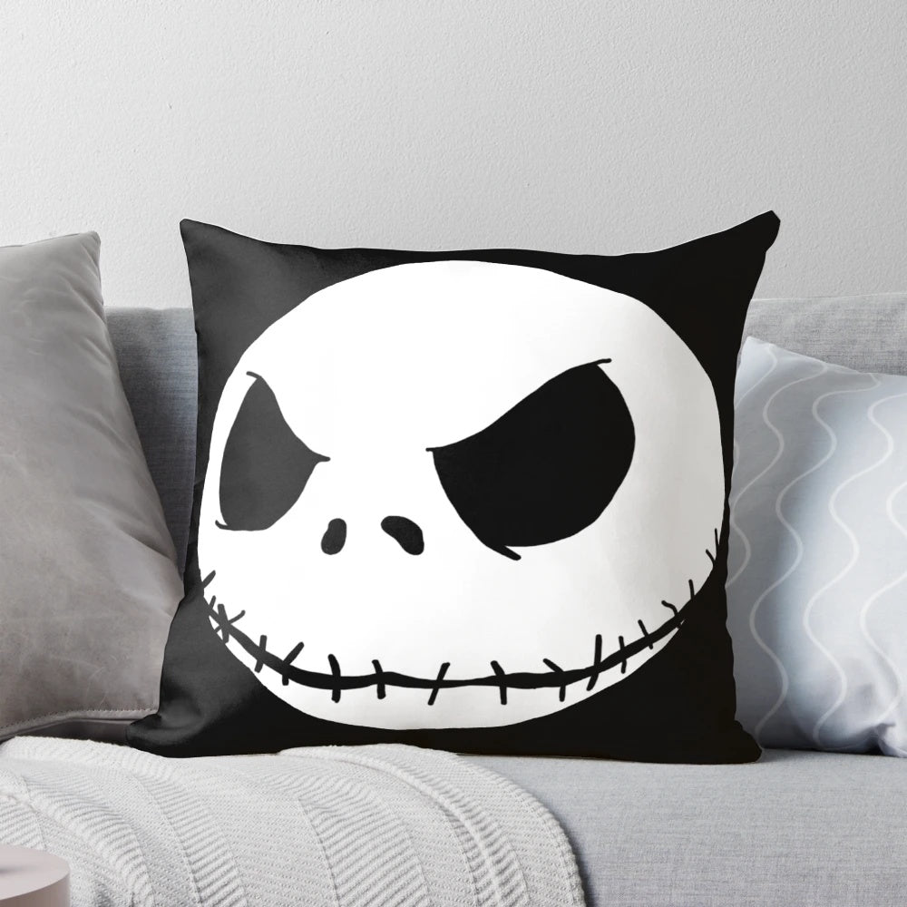 A festive Halloween jack-o-lantern pillow inspired by the Nightmare Before Christmas