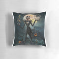 Jack Skellington inspired decorative throw pillow with his iconic face and design