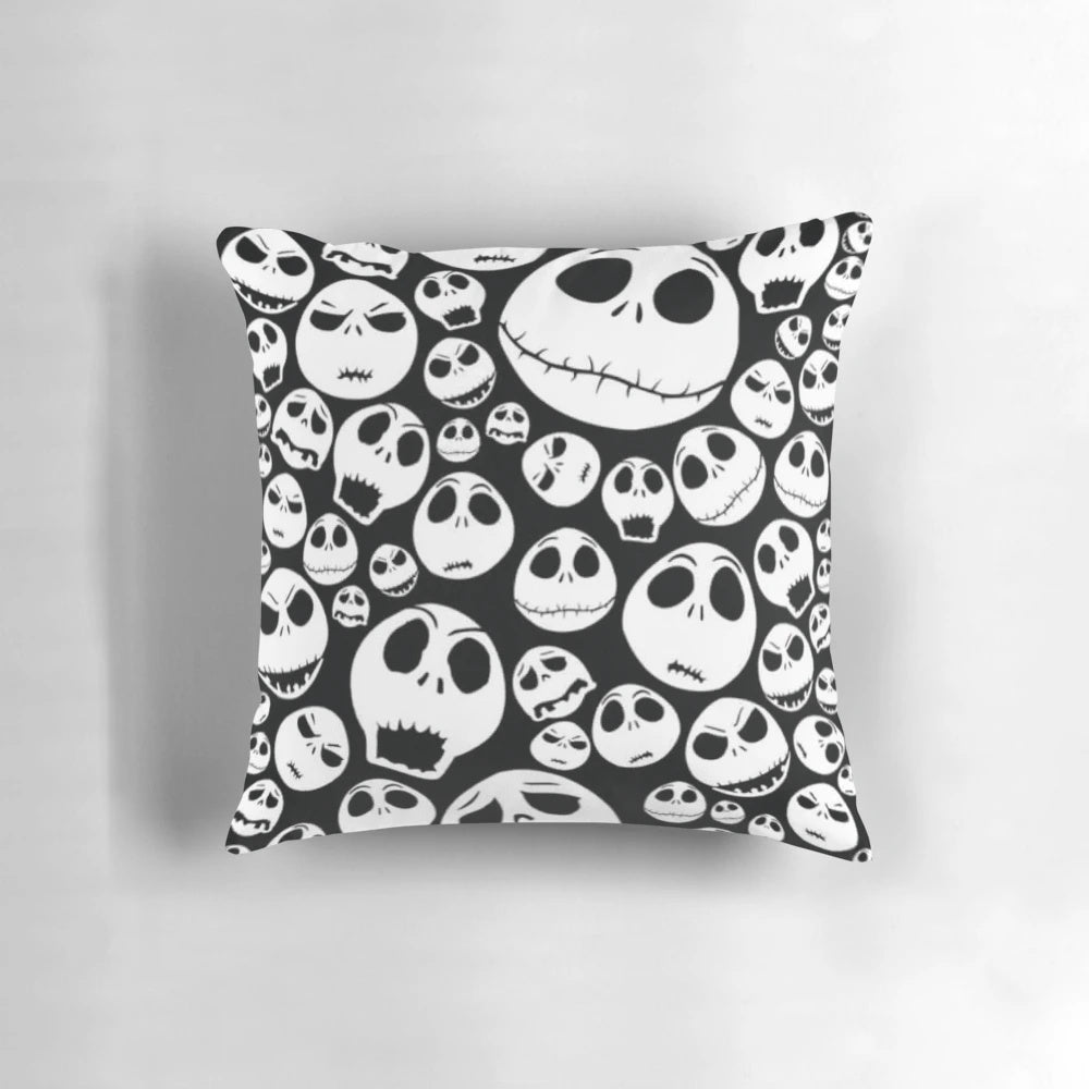Jack Skellington, the beloved character from Tim Burton's The Nightmare Before Christmas, featured on a decorative pillow.