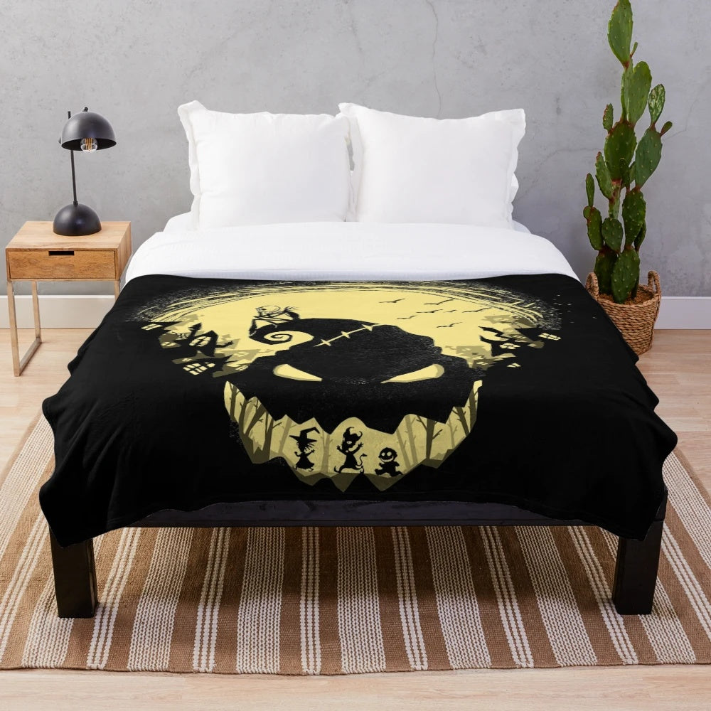 Jack Skellington plush blanket for Halloween decor