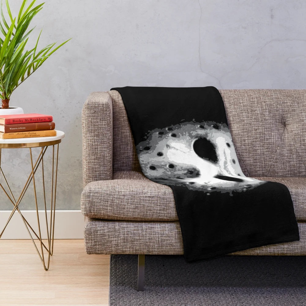 Jason Voorhees plush blanket featuring the iconic slasher from Friday the 13th