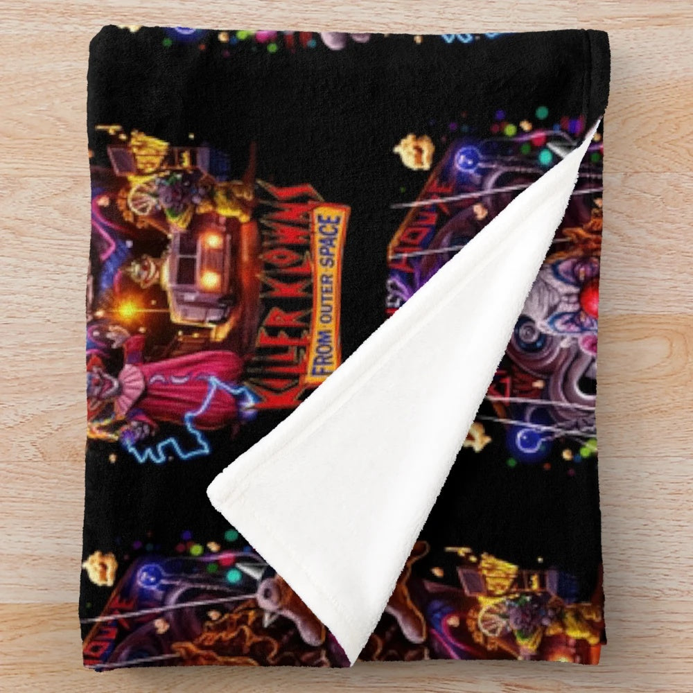 Killer Klowns from Outer Space-themed plush blanket