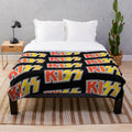 Kiss band logo plush blanket in Halloween colors